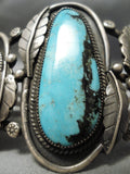One Best Vintage Native American Navajo Blue Diamond Turquoise Sterling Silver Bracelet-Nativo Arts