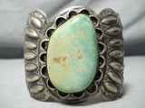 Best Vintage Native American Navajo Repoussed Royston Turquoise Sterling Silver Bracelet-Nativo Arts