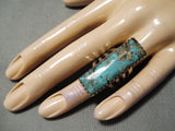 Towering Vintage San Felipe Turquoise Sterling Silver Ring-Nativo Arts