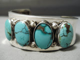 Very Unique Vintage Native American Navajo Graduating Width Turquoise Sterling Silver Bracelet-Nativo Arts