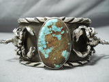 Crazy Scorpion Native American #8 Turquoise Sterling Silver Bracelet Cuff-Nativo Arts