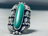 Magnificent Best Vintage Native American Navajo Malachite Sterling Silver Ring-Nativo Arts