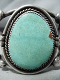 Huge Heavy Vintage Native American Navajo Royston Turquoise Sterling Silver Bracelet-Nativo Arts