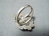 Striking Vintage Native American Navajo Royston Turquoise Sterling Silver Ring Old-Nativo Arts