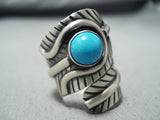 Signed Vintage Navajo Native American Sleeping Beauty Sterling Silver Ring-Nativo Arts