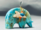 Whimsical Vintage Native American Zuni Turquoise Sterling Silver Pendant-Nativo Arts