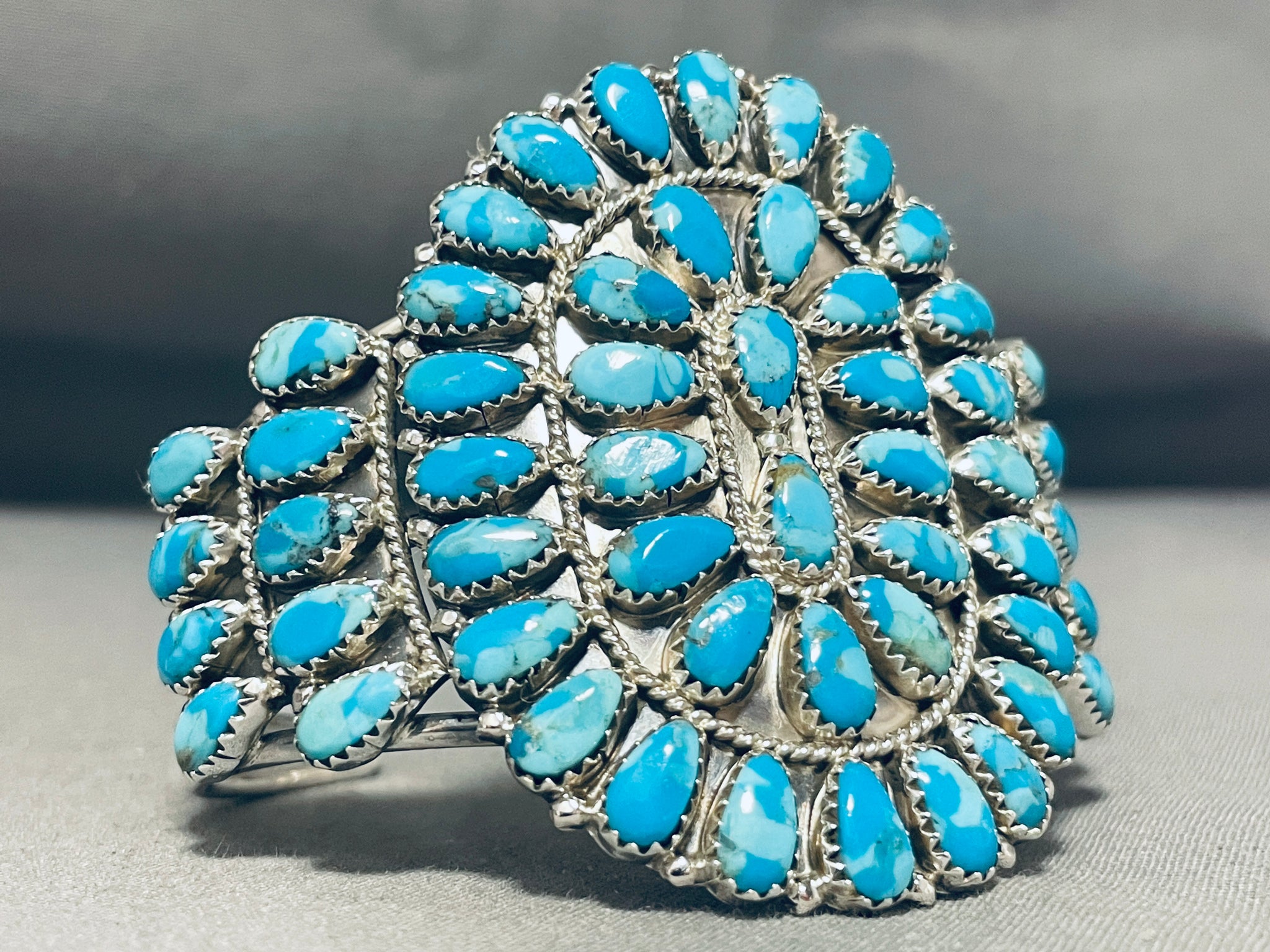 SOLD Sonoran Turquoise Moss Blossom Navajo Br.acelet