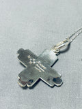 Native American Rare Vintage Rob Yellowhorse Sterling Silver Zia Necklace-Nativo Arts