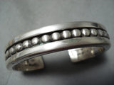 Important Jimmie King Jr Vintage Native American Navajo Thick Sterling Silver Bracelet-Nativo Arts