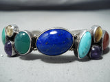 Fascinating Navajo Lapis Multi-stone Sterling Silver Bracelet Native American-Nativo Arts