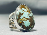 Herm Vandever Native American Navajo #8 Turquoise Mine Sterling Silver Ring-Nativo Arts