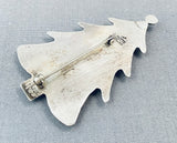 Whimsical Vintage Native American Navajo Garnet Mother Of Pearl Sterling Silver Tree Pin-Nativo Arts
