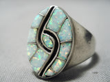 Twirl Opal Vintage Zuni Native American Sterling Silver Ring-Nativo Arts