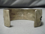 Important All Silver Vintage Native American Navajo Sterling Silver Em Bill Bracelet Old-Nativo Arts