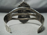 Early Domed #8 Turquoise Vintage Native American Navajo Sterling Silver Bracelet-Nativo Arts