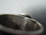 Signed Vintage Native American Navajo Red Mountain Turquoise Sterling Silver Ring-Nativo Arts