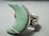 Half Moon Navajo Royston Turquoise Sterling Silver Ring Native American-Nativo Arts