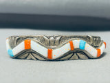 Snake Of Inlay Vintage Native American Navajo Turquoise Opal Sterling Silver Inlay Bracelet-Nativo Arts