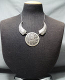 Exceptional Authentic Important Vintage Native American Navajo Sterling Silver Necklace-Nativo Arts