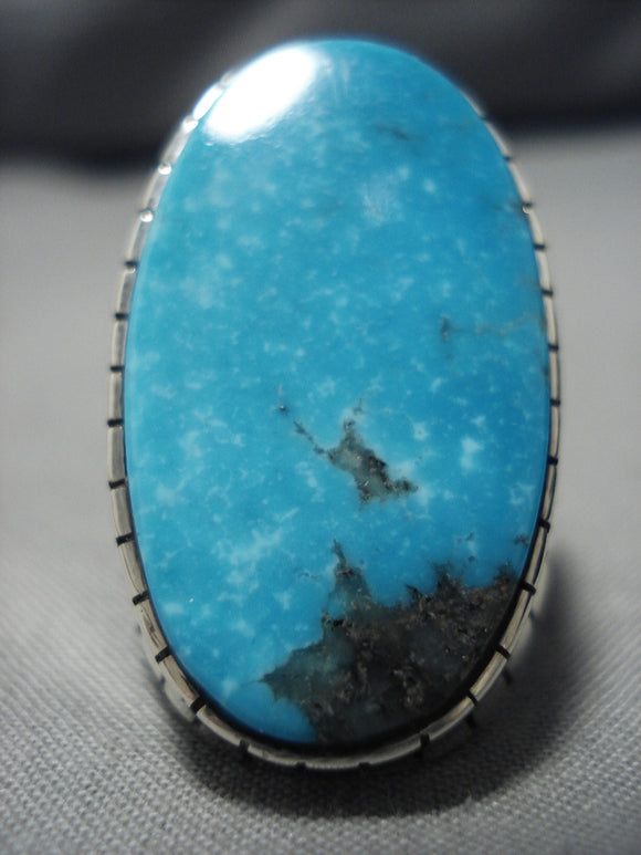 Incredible Vintage Navajo Turquoise Sterling Silver Native American Ring Old-Nativo Arts