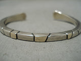 Stunning Vintage Native American Navajo Ron Henry Thicker Gold Sterling Silver Bracelet-Nativo Arts