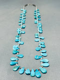 Native American Brilliant Vintage Santo Domingo Turquoise Teardrop Heishi Silver Beads Necklace-Nativo Arts
