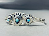 Fabulous Native American Navajo Sleeping Beauty Turquoise Sterling Silver Bracelet-Nativo Arts