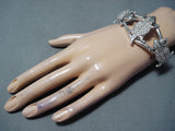 Whimsical Navajo Sterling Silver Southwestern Toad Bracelet Native American-Nativo Arts