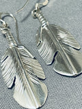Ben Begaye (d.) Native American Navajo Sterling Silver Feather Earrings-Nativo Arts