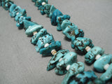 Native American Rare Vintage Santo Domingo Spiderweb Turquoise Nugget Necklace Old-Nativo Arts
