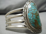 Large Spiderweb Royston Turquoise Vintage Native American Navajo Sterling Silver Bracelet-Nativo Arts