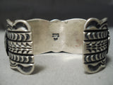 One Of The Best Vintage Native American Navajo #8 Turquoise Sterling Silver Bracelet-Nativo Arts