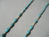 Rare Native American Navajo Blue Turquoise Sterling Silver Catholic Rosary Necklace-Nativo Arts