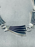 One Of The Most Unique Vintage Native American Navajo Sterling Silver Fan Necklace-Nativo Arts