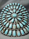 Tremendous Vintage Navajo Turquoise Sterling Silver Bracelet Native American Old-Nativo Arts