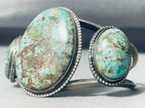 Opulent Vintage Native American Navajo 3 Stone Turquoise Sterling Silver Bracelet Cuff Old-Nativo Arts