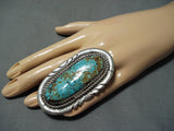 Native American One Of The Biggest Ever Vintage Zuni Important Turquoise Sterling Silver Ring-Nativo Arts