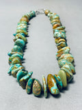 200 Gram Chunky Dunky Native American Navajo Green Turquoise Sterling Silver Necklace-Nativo Arts