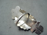 Dramatic Navajo Coral Sterling Silver Kachina Ring Native American-Nativo Arts