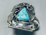 One Of Most Unique Vintage Native American Navajo Teardrop Turquoise Sterling Silver Bracelet-Nativo Arts