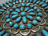 Amazing Vintage Native American Navajo Turquoise Cluster Sterling Silver Pin Pendant-Nativo Arts
