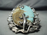 91 Gram San Felipe #8 Turquoise Sterling Silver Heavy Lizard Ring-Nativo Arts