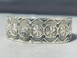 One Of The Most Intricate Vintage Native American Navajo All Sterling Silver Bracelet-Nativo Arts