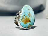 Tsosie Native American Navajo Kingman Turquoise Sterling Silver Ring Signed-Nativo Arts