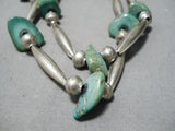 Amazing Vintage Native American Navajo Royston Turquoise Sterling Silver Necklace Old-Nativo Arts