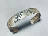 Impressive Vintage Native American Navajo Sterling Silver Handcarvings Bracelet-Nativo Arts