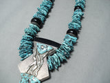 Native American One Of Biggest Best Vintage Nativew American Turquoise Sterling Silver Necklace-Nativo Arts