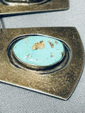 Rare Gilber Turquoise Vintage Native American Navajo Sterling Silver Necklace Old-Nativo Arts