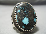 Very Important Vintage Native American Navajo Godber Turquoise Sterling Silver Ring-Nativo Arts