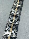Expertly Detailed Vintage Native American Navajo Gold Sterling Silver Sectional Bracelet-Nativo Arts